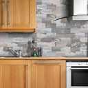 DEWOO Peel and Stick Rustic Backsplash Wall Tile Self Adhesive for Kitchen Farmhouse Faux Wood Look (10-Sheet, 13.5" x 11.4")