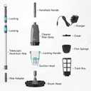 PoolMr Cordless Handheld Pool Vacuum, Rechargeable Pool Cleaner with 18.5 Gal/Min Suction, 60 Min Runtime, Dual-Phase Cleaning System, Ideal for Above Ground Pools, Spas, Hot Tubs, Black