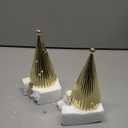 Christmas Tree Stocking Hanger Set of 2 - Metal Stocking Holder for Fireplace Mantle - Heavy Duty Gold Tree Set