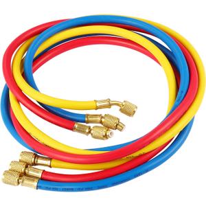 3 Pieces AC Manifold Gauge Hose Kit for R134A R404A R12 R502, 1/4" Thread Automotive Air Condition Refrigerant R134A A/C Charging Hose with 5ft Hoses