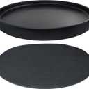 Yukfona Ceramic Plant Saucer Pot Tray 12 Inch, Planter Saucers 4 5 6 7 8 9 10 11 12 Inch for Indoors Outdoor, Durable Sturdy Flower Drainage Tray for Glazed Pots Base (12.5 Inch-Black)