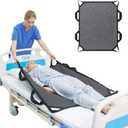 45" x 36" Positioning Bed Pad with Handles Washable Draw Sheets for Hospital Bed Ridden Patient Clothes Waterproof Glide Sheets for Patients Moving Pad for Lifting &Transfer Sheet Nylon, Grey
