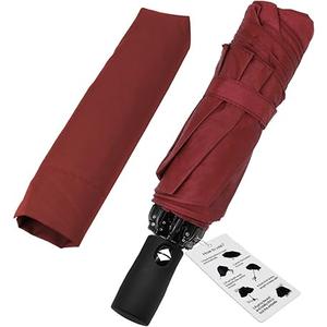 SY COMPACT Travel Umbrella Windproof Automatic Umbrellas-Factory Outlet umbrella (red)