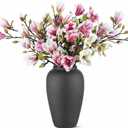 9 Pack Magnolia Artificial Flowers Branches (Not Included Vase), Elegant Half Bloom Faux Fake Magnolias Stems Floral Arrangement Home Decor for Vase Home Decor