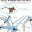 KEANO Poppy 20 24 Inch Kids Bike for Girls Ages 7-12 Years 7-Speed Hybrid City Bike for Kids Teens with Basket Princess Bicycle Multiple Colors