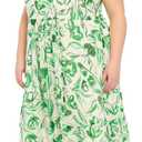 London Times Women's Women's Halter Neck Tiered Maxi Dress - Sleeveless Pleated Bodice with Gathered Neckline - Summer Formal Dresses (Green, XXXL)
