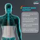 TYNOR Lumbar Support Belt Breathable Compression Lower Back Brace, Adjustable Waist Lumbar Support Brace for Men & Women, Herniated Disc, Sciatica, Back Pain & Heavy Lifting (Medium, Grey)