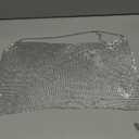 Womens Sexy Sparkly Chain Top - Metallic Sequin Rhinestone Halter Backless Crop Outfit EDM Party Club Tank Shirt (Medium, Silver)