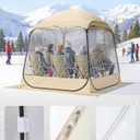 VEVOR Pop Up Sports Tent, 72" x72x76.8 Instant Weather Proof Clear Tent for 4–6 Persons, Portable Foldable Shelter with Removable Floor Mat & Top Cover, for Watching Sports Events, Camping, Fishing