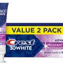 Crest 3D White Advanced Teeth Whitening Toothpaste, Radiant Mint, 3.3 oz, Pack of 2