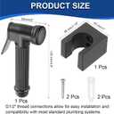 uxcell Handheld Bidet Sprayer, Metal, Black, Adjustable Water Pressure Control, Ergonomic Design, Wide Application
