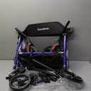 Rollator Walkers with Seat for Seniors, Foldable 8" Big Wheels All Terrain Rolling Walker, Handles and Ergonomic Seat Height Adjustable, 350 lb, FSA HSA Eligible (Blue)