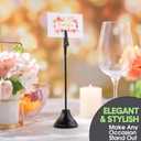 Skyygemm 12 Pcs Table Number Holders - 8 Inch Place Card Holders with Alligator Clip for Photos, Food Signs, Birthdays, Weddings (Black)
