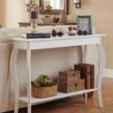 ChooChoo 39" Narrow Entryway Table with Storage Shelf, White, 11.8"D x 39.3"W x 31.4"H