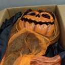 5.9FT Halloween Animatronics Decorations Large Standing Pumpkin Man - Battery Operated Pre Lighting Voice-Controlled Sensing Holiday Pumpkin Decoration