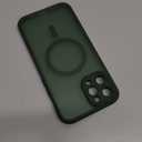 TOCOL Magnetic for iPhone 12 Pro Max Case, Upgraded Full Camera Protection, Compatible with Magsafe, Drop Protection, Translucent Matte Back Bumper Phone Cover 6.7-InchAlpine Green