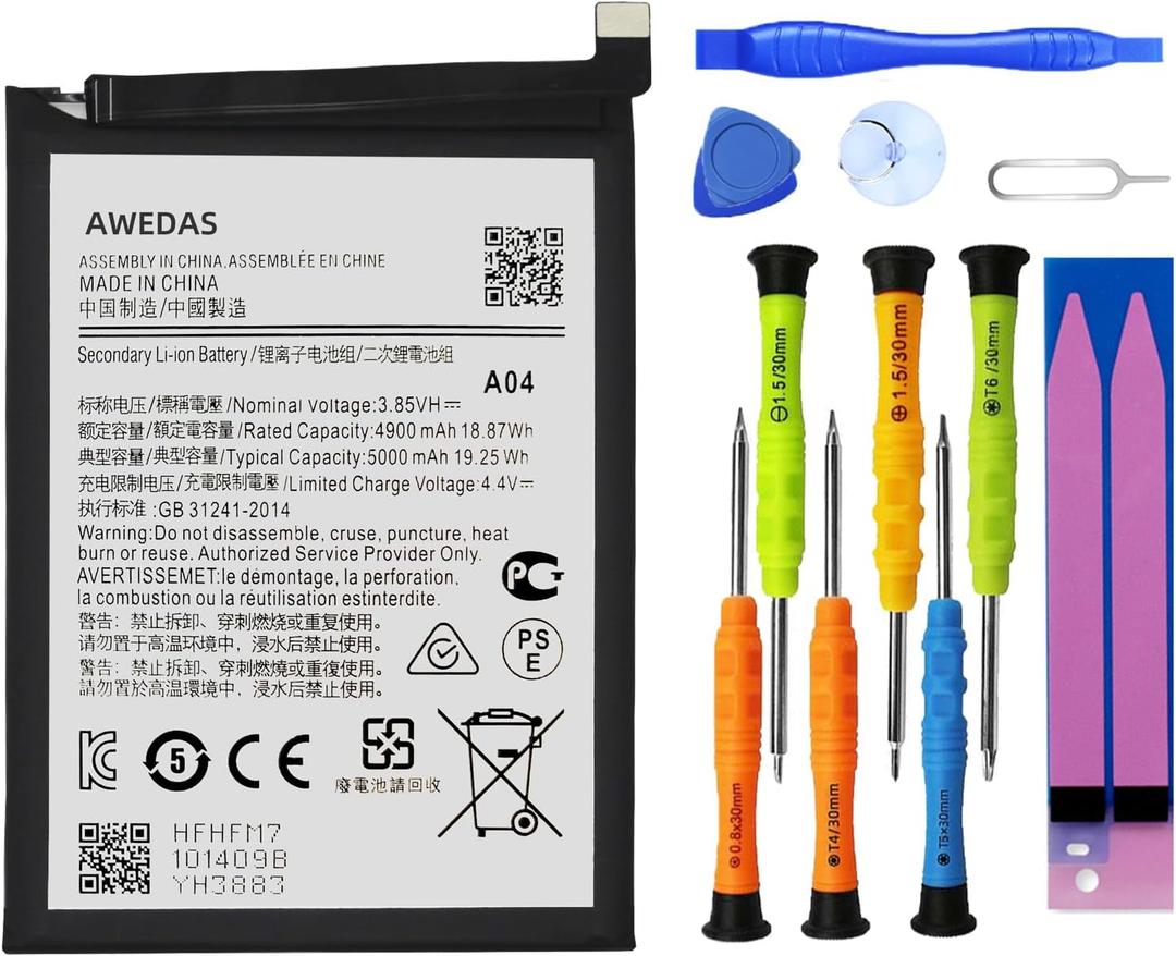 Replacement Battery for Galaxy A14 5G Compatible for Samsung Galaxy A14 5G SM-A146U SM-A146U1 SM-A146W SM-S146VL SM-A146M WT-S-W1 Battery and Tool Kits