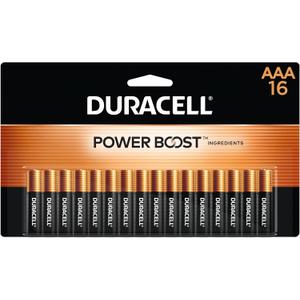 Duracell Coppertop AAA Batteries with Power Boost Ingredients, Triple A Batteries, 16 Count (Pack of 1) for Household and Office Devices, Alkaline AAA Battery