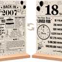 Trgowaul 18th Birthday Decorations Boys Girls, Vintage Back in 2007 Birthday Poster Acrylic Table Sign with Stand, 18th Anniversary Decor Gifts for Boys Girls, Vintage 2007 Poster 18 Birthday Decorations