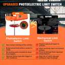 3 in 1 Electric Hoist Winch,2200 lbs,110/120V Portable Pure Copp Electric Winch Crane for Garage, Factory, Warehouse, Balcony (Orange, 2200LBS Manual/Wireless/Wired)
