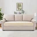 H.VERSAILTEX Stretch Chenille Couch Cushion Cover Soft Sofa Covers Washable Thick Durable Cushion Covers for Couches and Sofas All Seasons Universal(3 Seater Sofa Cushion Cover,Beige)