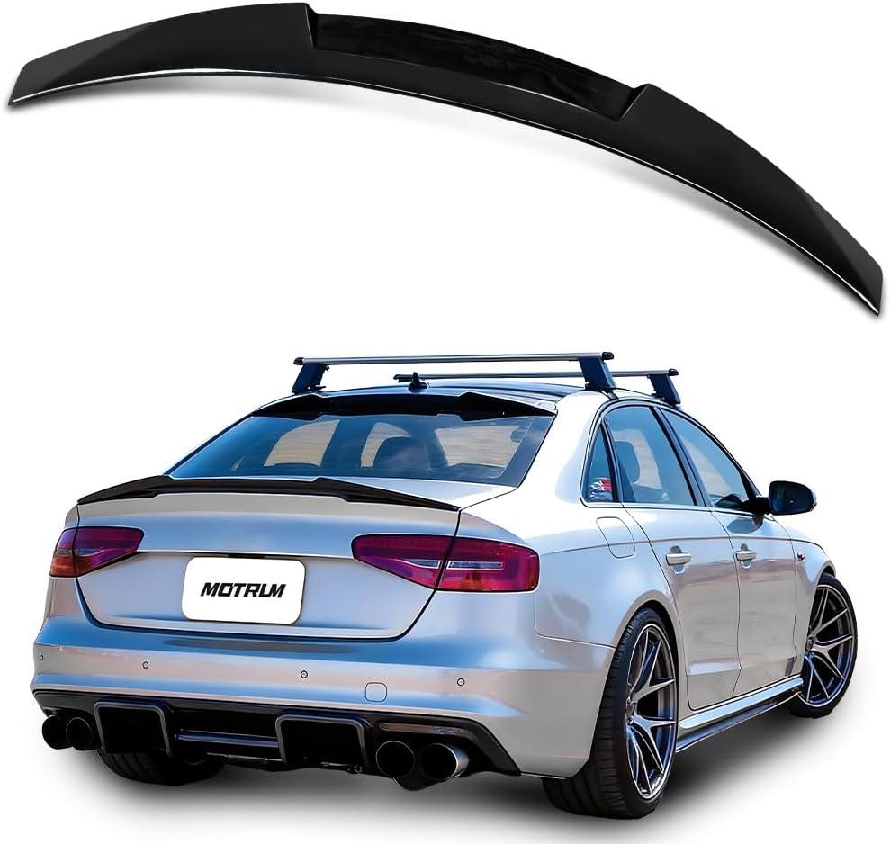 ABS Rear Spoiler Wings Compatible with Au-di A4 S4 B8.5 Sedan All Models 2013 2014 2015 2016, [Glossy Black Style] Rear Trunk Spoiler Lip Tail Wing Rear Trunk Lid