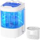 Portable Washing Machine, 6.6 Lbs Mini Washer Machine, 110V Single Tub Semi-Automatic Portable Laundry Washer Compact for Apartments, RV, Dorms, Traveling, Blue
