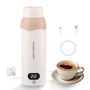 YOIDOO Travel Electric Kettle Small 304 Stainless Steel Portable Kettle with Automatic Shut Off & 6 Temperature Control for Tea/Coffee/Milk, 450mL Mini Hot Water Boiler