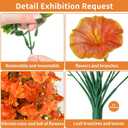 2pcs Fall Flower for Outdoor Decoration Faux Hanging Flowers UV Resistant Artificial Morning Glory Plants for Autumn Outside Planter Porch Patio Balcony Yard(Orange)