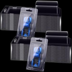 100 Pcs Model Car Protector Cases Plastic Blister Clamshell 1/64 Toy Car Display Boxes Protective Case Compatible with Hot-Wheels and Matchbox Collectors,3.32" L x 1.57" H x 1.18" W Transparent