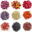 9 Bags Dried Flowers,100% Natural Dried Flowers Herbs Kit for Soap Making, DIY Candle Making,Bath - Include Rose Petals,Lavender,Don't Forget Me,Lilium,Jasmine,Rosebudsand More