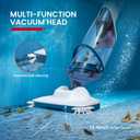 ENHULK Pool Vacuum for Above Ground Pool, Upgraded 13.4" Wide Head & Telescopic Pole, 18.5 GPM Powerful Suction, 60 Mins Runtime, Cordless Handheld Rechargeable Pool Cleaner for Inground Pools, PC15