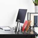 SIMPLE HOUSEWARE Vertical Plate Stand Holder Dish Rack Dinnerware Organizer with Elegant Wire Design, 6-Compartment, Black