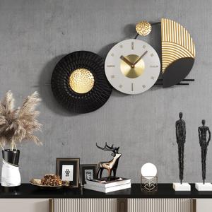 26x16 Inches Large Modern Irregular Wall Clock, Unique Silent No-Ticking Battery Operated Decorative Clocks for Living Room, Bedroom, Kitchen, Home Office, Entryway