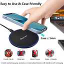 Pocxwa Wireless Charger for Samsung iPhone LG, Fast Wireless Charging Pad Compatible with Samsung Galaxy S25 Ultra S24 Plus S23 S22 S21 S20 S10 S9 S8 Note 20 10 9 8, iPhone 17 16 15 14 13 12 11 X XS