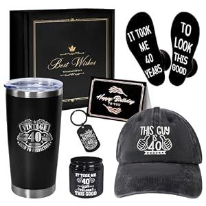 AYGE 40th Birthday Gifts for Men, Coworker, Teachers, Boss, Friends, Dad, Include 20 oz Insulated Tumbler, Gift Box for Men Turning 40 year old