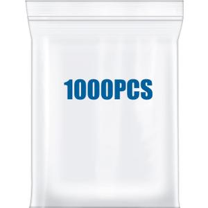 1000PCS 2"x3" Clear Small Plastic Resealable Poly Zip Bags Lock Baggies For Packaging Pill Jewelry Bag Durable Thick 2.4 Mil