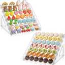 2 Pack 7 Tier Cookie Display Stand Clear Acrylic Tiered Tiered Dessert Stand for Bakers Vendors Parties Craft Fairs Market Booths Cookie Display Stand for Cupcakes Dessert Display