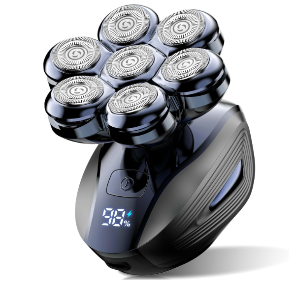 Head Shavers for Bald Men: Upgraded Detachable Head Shaver - IPX7 Waterproof Wet or Dry Electric Razor for Men - 7D LED Display Rechargeable Shaving Grooming Kit with Type-C Charge