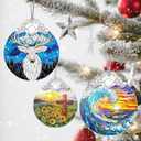 2 x Christmas Ornaments: Stained Glass Ornament, Christmas Tree Ornament, Hanging Ornaments for Home Decor & Xmas Tree Decorations Exquisite Holiday Decor, Gifts & Holiday Present - Deer