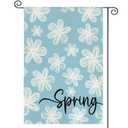 AVOIN colorlife Spring Floral House Flag 28x40 Inch Double Sided Outside, Seasonal Flowers Rustic Yard Outdoor Flag Blue