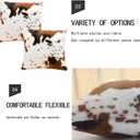 Throw Pillow Covers Soft Faux Fur Pillow Cover Animal Cow Hide Cowhide Print Decor Accent Cushion Covers Farm Pillowcases for Couch Sofa Bedroom Living Room, 18x18, Brown White