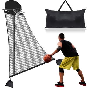 WinnerWhy Basketball Rebounder 120 x 108 x 60 Inch Heavy Duty Basketball Return System Basketball Return Attachment for Hoops Black Training Basketball Rebounder Net for Shooting Practice Hoop Outdoor
