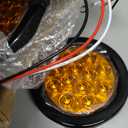 TMH 2pcs 4 Inch 12 Super Bright LED Tail Turn Signal Indicator Light Marker Amber Assembly Rubber Mount Grommet for Trucks Trailers