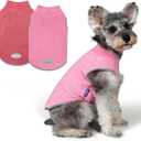 cyeollo 2 Pack Fleece Dog Sweater Vest Dog Sweatshirt Reflective Lightweight Doggie Clothes for Small Dogs Girl Pet Apparel Pink, Fuschia, M (Medium (9-13lbs))
