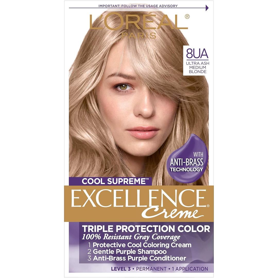 LOreal Paris Cool Supreme Permanent Hair Color, Ash Ultra Ash Medium Blonde 8.11, (Pack of 1) (1 Count (Pack of 1), 8.11 Ultra Ash Medium Blonde)