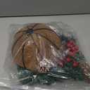 Artificial Christmas Hanging Basket Flocked with Mixed Decorations and Outdoor Decoration,for Decorated with Frosted Pine Cones, Berry Clusters