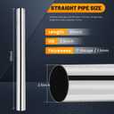 2.5 Inch Stainless Steel Exhaust Pipe 30 Inch Long, 2.5" OD x 30" Length T304 Straight Exhaust Tubing DIY Extension Pipe, Automotive Universal Fit, 1 Pack