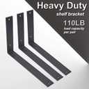 Shelf Brackets 12 Inch L Brackets for Shelves Heavy Duty Black Wall Brackets for Shelves 5mm Thick Metal Bracket Support for Shelf with Screws