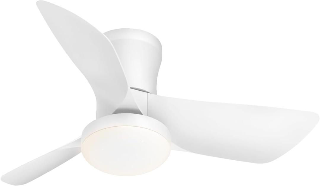 Ceiling Fans Lights with APP: 30 Inch Low Profile Ceiling Fans with Lights Reversible Small Flush Mount Ceiling Fan 3 Colors Quiet 6 Speeds Ceiling Fan for Bedroom Livingroom Kitchen